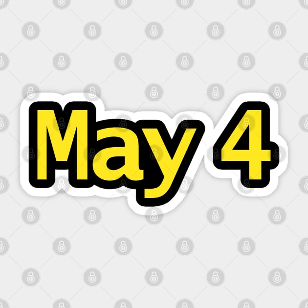May 4 Typography in Yellow Text Sticker by ellenhenryart